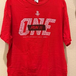 Houston Rockets 'One Run As' Red Graphic Tee from game 7